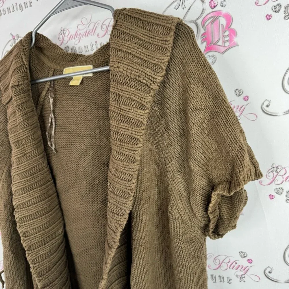 Michael Kors tshirt sweater open front knitted Brown Women's Cardigan